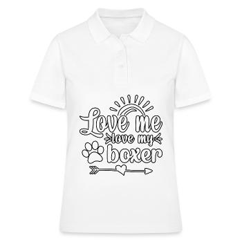Aime-moi aime mon boxer - Polo Femme - blanc - Devant - Ailine (174cm)