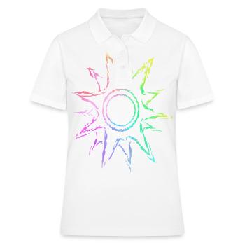 Soleil dégradé coloré - Polo Femme - blanc - Devant - Ailine (174cm)