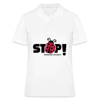 Stoppt sinnlose Gewalt. Sinnlose Gewalt, - Frauen Polo Shirt - Weiß - Vorne - Ailine (174cm)