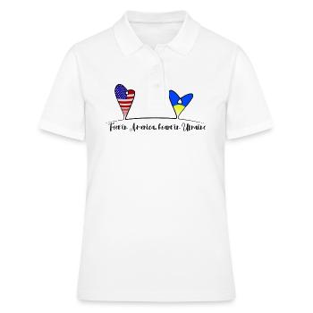 Feet in America, heart in Ukraine - Women's Polo Shirt - white - Front - Ailine (174cm)