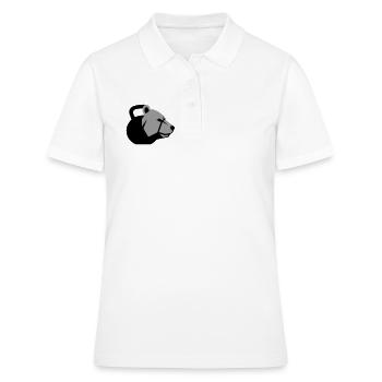 Tête d’ours dynamique avec kettlebell - Polo Femme - blanc - Devant - Ailine (174cm)