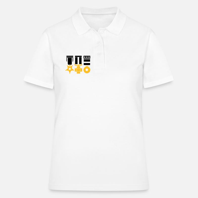 médailles - Polo Femme - blanc