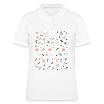 Blumen schöne Blume Blumenbeet Geschenk rosa - Frauen Polo Shirt - Weiß - Vorne - Ailine (174cm)