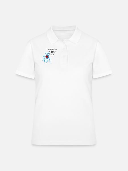 Herz am rechten Fleck - Frauen Polo Shirt - Weiß