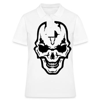 Kopf des Todes Schädel Gothic Gothic Kranich - Frauen Polo Shirt - Weiß - Vorne - Ailine (174cm)