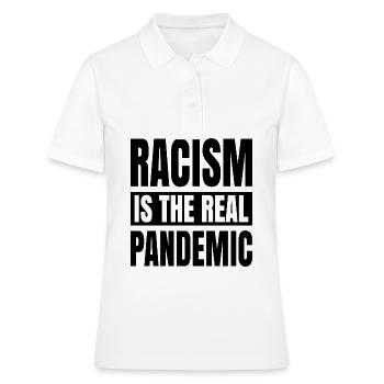 Le racisme est la véritable pandémie - Polo Femme - blanc - Devant - Ailine (174cm)
