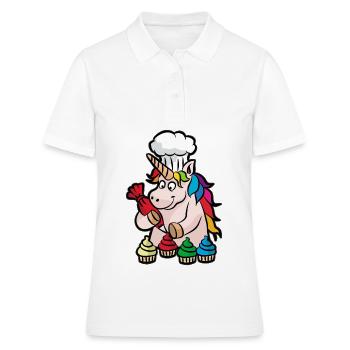 Einhorn Cupcake Bäckerin Backen Backwaren - Frauen Polo Shirt - Weiß - Vorne - Ailine (174cm)