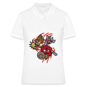 RPG Role Player Games Tabletop Würfel Krieger - Frauen Polo Shirt - Weiß - Vorne - Ailine (174cm)