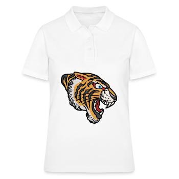 TIGER Head - Women's Polo Shirt - white - Front - Ailine (174cm)