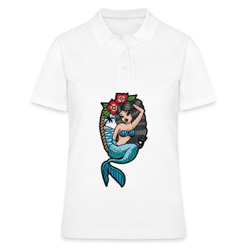 Sirène Tattoo - Polo Femme - blanc - Devant - Ailine (174cm)