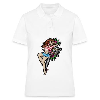 PIN UP GIRL TATTOO - Frauen Polo Shirt - Weiß - Vorne - Ailine (174cm)