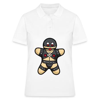 versauter Lebkuchenmann BDSM sadomaso Sklave - Frauen Polo Shirt - Weiß - Vorne - Ailine (174cm)