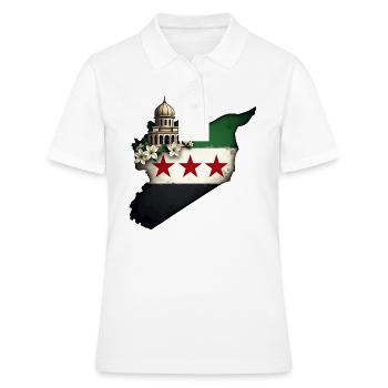 drapeau de la Syrie - Drapeau de la Syrie libre - Polo Femme - blanc - Devant - Ailine (174cm)
