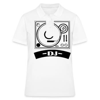 turntable dj - Frauen Polo Shirt - Weiß - Vorne - Ailine (174cm)