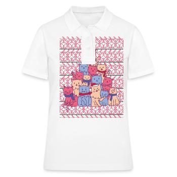 Pull de Noël laid sapin de chats - Polo Femme - blanc - Devant - Ailine (174cm)