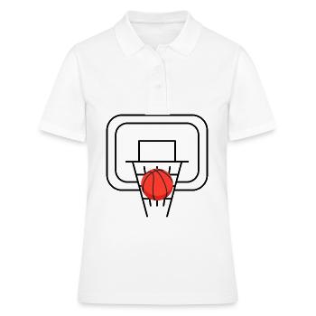 Basketball Korb mit dem Ball - Frauen Polo Shirt - Weiß - Vorne - Ailine (174cm)