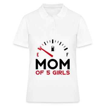 MAMAN DE 5 FILLES - Polo Femme - blanc - Devant - Ailine (174cm)