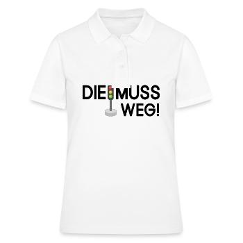 Die Ampel muss Weg - Frauen Polo Shirt - Weiß - Vorne - Ailine (174cm)