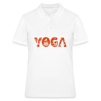 J’aime le yoga Dictons de yoga drôles Yoga - Polo Femme - blanc - Devant - Ailine (174cm)