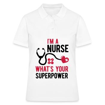 Krankenschwester ich bin Krankenschwester was sind - Frauen Polo Shirt - Weiß - Vorne - Ailine (174cm)
