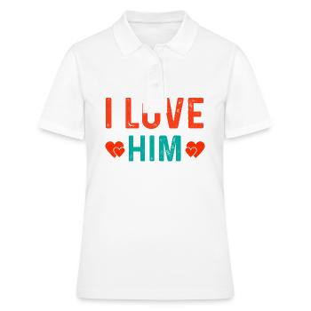 Je l’aime de tout cœur Ich liebe Ihn mit Herzen - Polo Femme - blanc - Devant - Ailine (174cm)