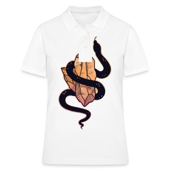 Schlange Kristalle - Frauen Polo Shirt - Weiß - Vorne - Ailine (174cm)