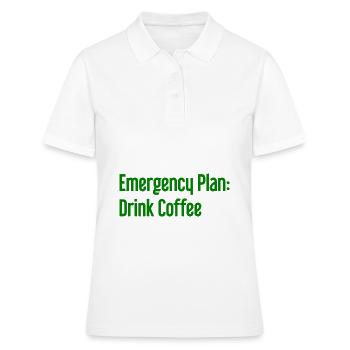 Kaffee-Notfallplan - Frauen Polo Shirt - Weiß - Vorne - Ailine (174cm)
