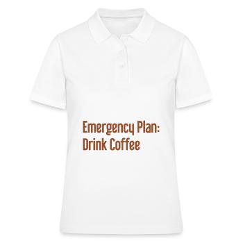 Kaffee-Notfallplan - Frauen Polo Shirt - Weiß - Vorne - Ailine (174cm)