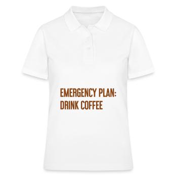 Kaffee-Notfallplan - Frauen Polo Shirt - Weiß - Vorne - Ailine (174cm)