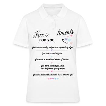 Free Compliments - for you <3 - Women's Polo Shirt - white - Front - Ailine (174cm)