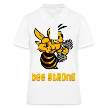 Bee strong - Polo Femme - blanc - Devant - Ailine (174cm)