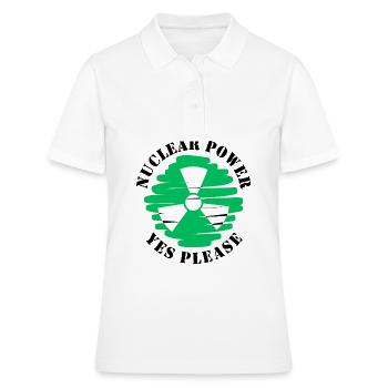 Atomkraft, Ja bitte, Kernenergie - Frauen Polo Shirt - Weiß - Vorne - Ailine (174cm)