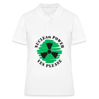 Atomkraft, Ja bitte, Kernenergie - Frauen Polo Shirt - Weiß - Vorne - Ailine (174cm)