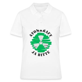 Atomkraft, Ja bitte, Kernenergie - Frauen Polo Shirt - Weiß - Vorne - Ailine (174cm)