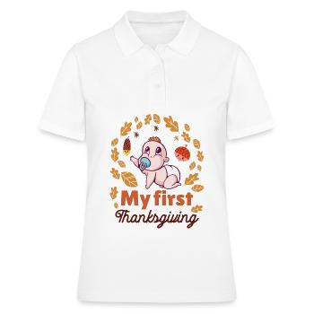 Mon premier Thanksgiving - Polo Femme - blanc - Devant - Ailine (174cm)