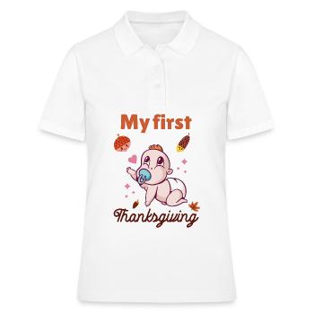 Mon premier Thanksgiving - Polo Femme - blanc - Devant - Ailine (174cm)