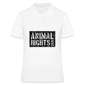 ANIMAL RIGHTS NOW VEGAN - Women's Polo Shirt - white - Front - Ailine (174cm)