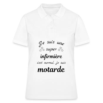 Je suis une super infirmière motarde ! - Polo Femme - blanc - Devant - Ailine (174cm)