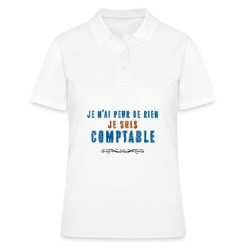 je n'ai peur de rien je suis comptable - Polo Femme - blanc - Devant - Ailine (174cm)