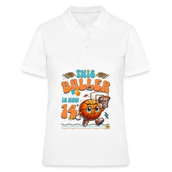 Basketball 14e anniversaire Fête d’anniversaire des enfants - Polo Femme - blanc - Devant - Ailine (174cm)