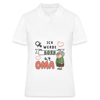 Ich werde 2023 Oma - Frauen Polo Shirt - Weiß - Vorne - Ailine (174cm)