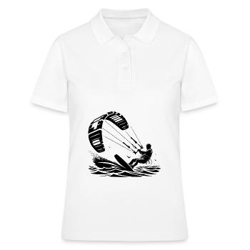Kitesurfen Kitesurfer Kiteboard - Frauen Polo Shirt - Weiß - Vorne - Ailine (174cm)