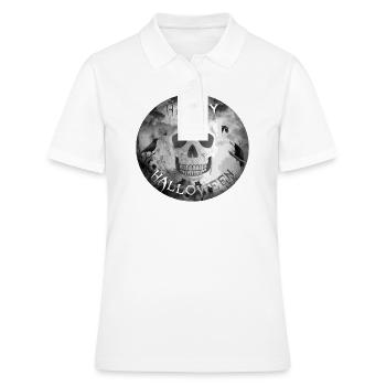 Halloween Skull Crows - Polo Femme - blanc - Devant - Ailine (174cm)