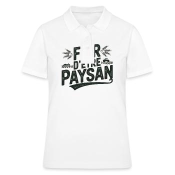 fière d être un paysan - Polo Femme - blanc - Devant - Ailine (174cm)