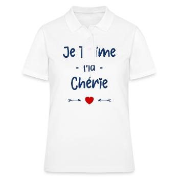 Je t'aime ma Chérie - Polo Femme - blanc - Devant - Ailine (174cm)