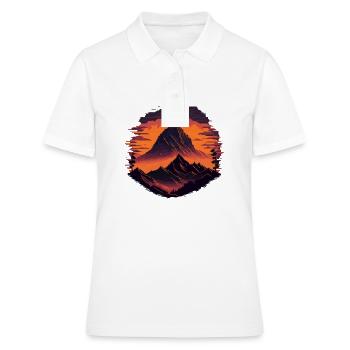 Montagnes Retro Pixel - Polo Femme - blanc - Devant - Ailine (174cm)