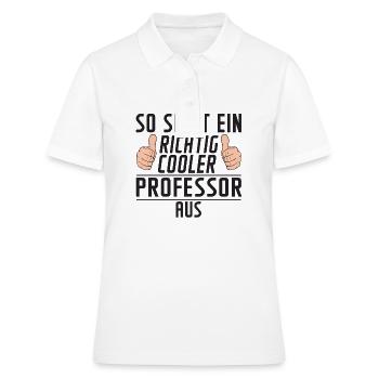 Professor | Uni | Universität | Spruch Prof - Frauen Polo Shirt - Weiß - Vorne - Ailine (174cm)