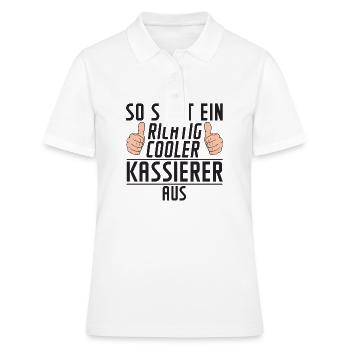 Kassierer | Spruch | lustig | Kasse - Frauen Polo Shirt - Weiß - Vorne - Ailine (174cm)