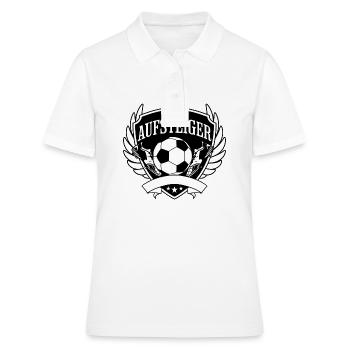 Aufsteiger Wappen Fußball - Frauen Polo Shirt - Weiß - Vorne - Ailine (174cm)