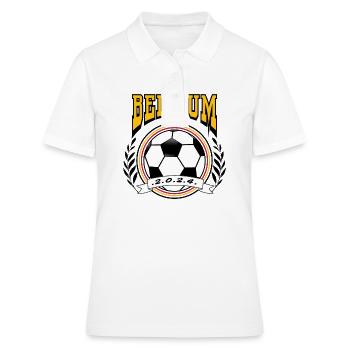 Belgique Rétro College Look Style Football - Polo Femme - blanc - Devant - Ailine (174cm)